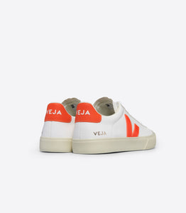 DEPORTIVAS Veja CAMPO CHROMEFREE LEATHER WHITE ORANGE FLUO