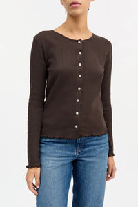 CAMISETA, CÁRDIGAN Skall Studio AW25 Edie dk brown