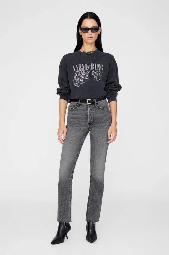 SUDADERA ANINE Bing AW25 Spencer leopard wadhed blk
