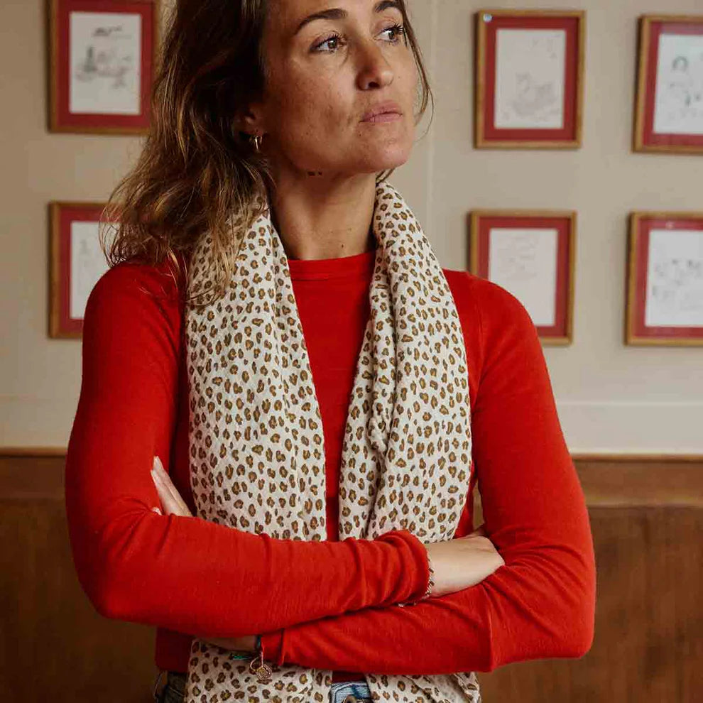 BANDANA Rose in April Leopard greige