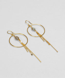 PENDIENTES Une a Une Cube labradorite