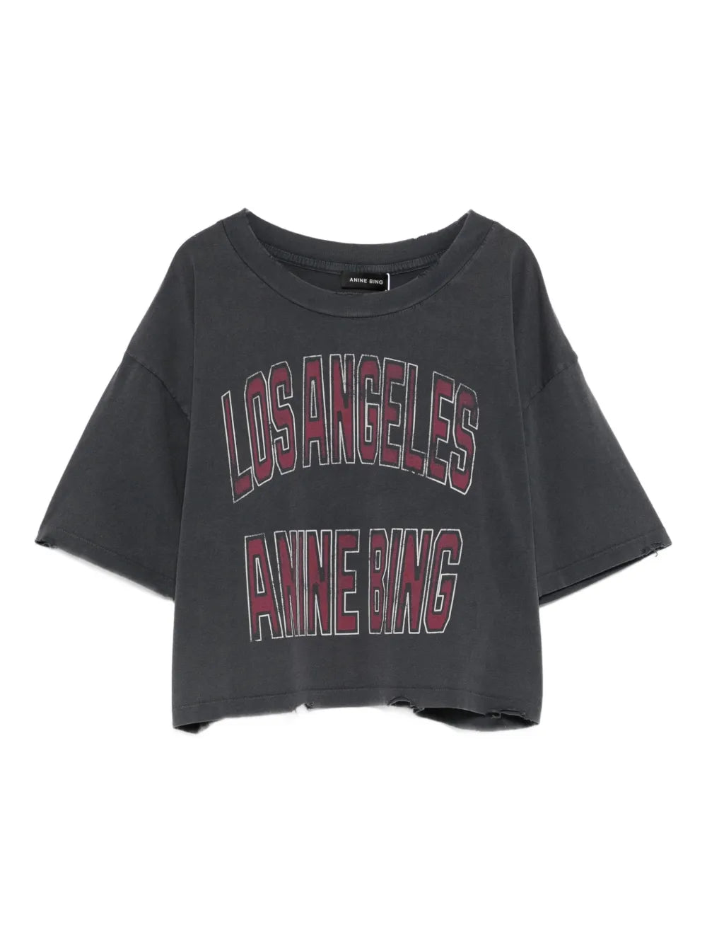 CAMISETA Anine Bing AW25 Tee Johnny cropped tee washed black