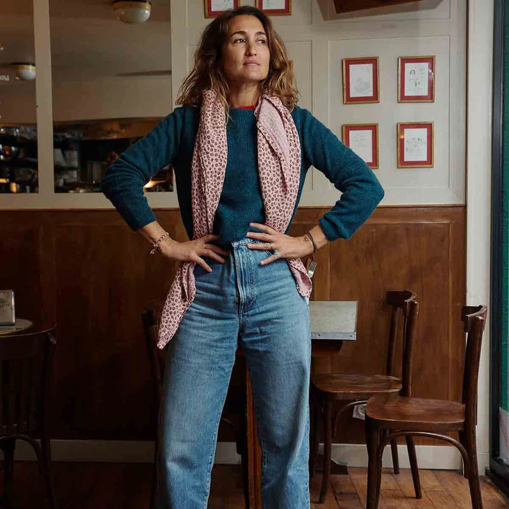 BANDANA Rose in April Leopard candy pink