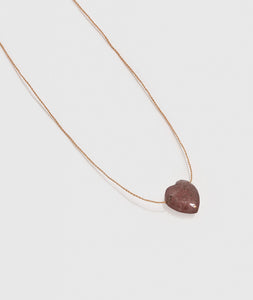 COLLAR Une a Une Goutte coeur rose