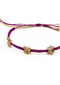 Pulsera Maison Plune Flora granat