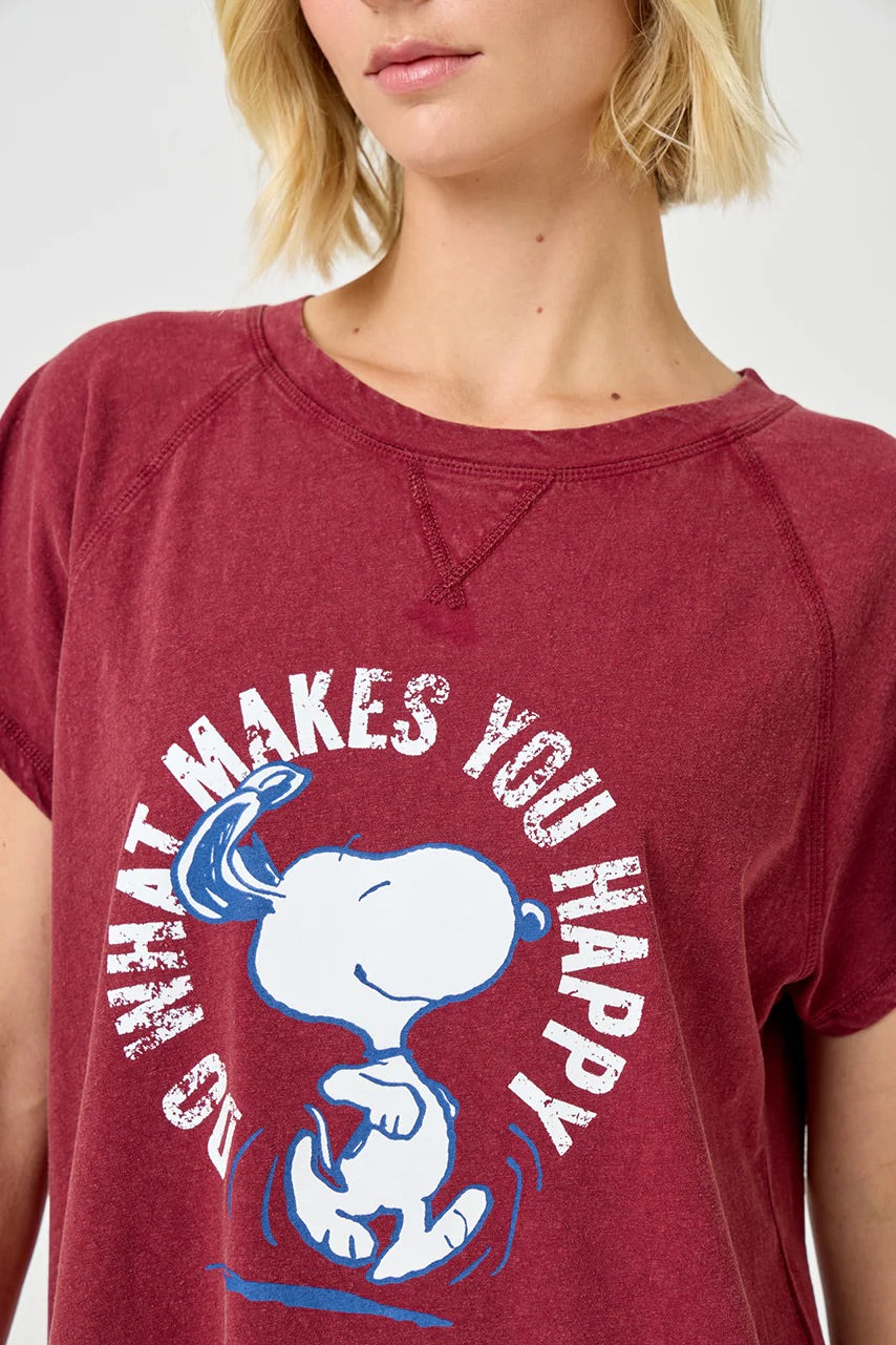 CAMISETA Five AW25 Snoopy happy burgundy