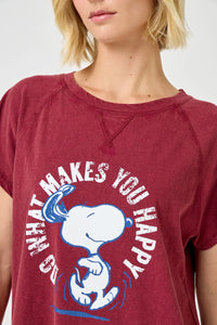CAMISETA Five AW25 Snoopy happy burgundy