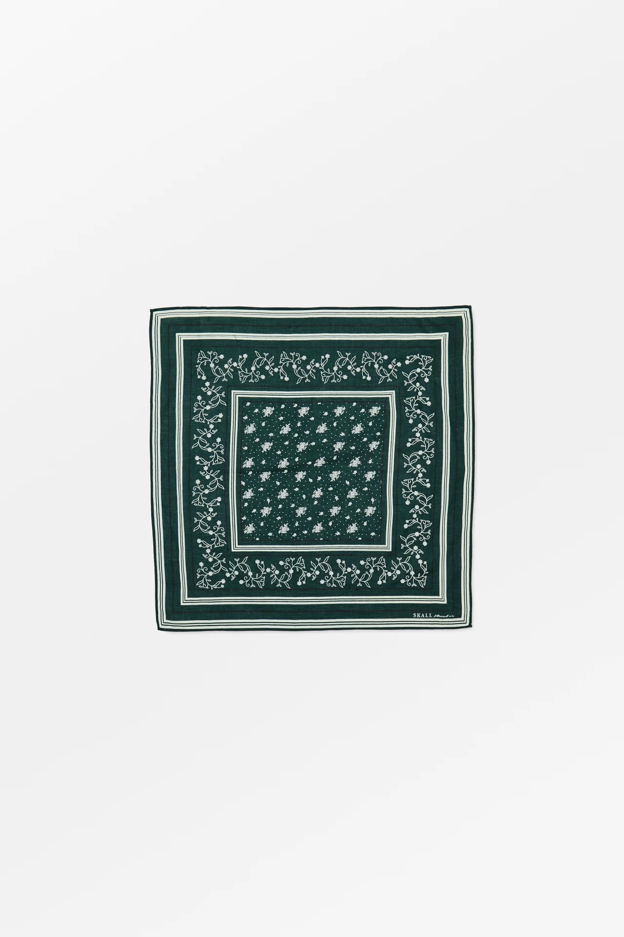 PAÑUELO, BANDANA Skall Studio AW25 classic 55x55 pine green
