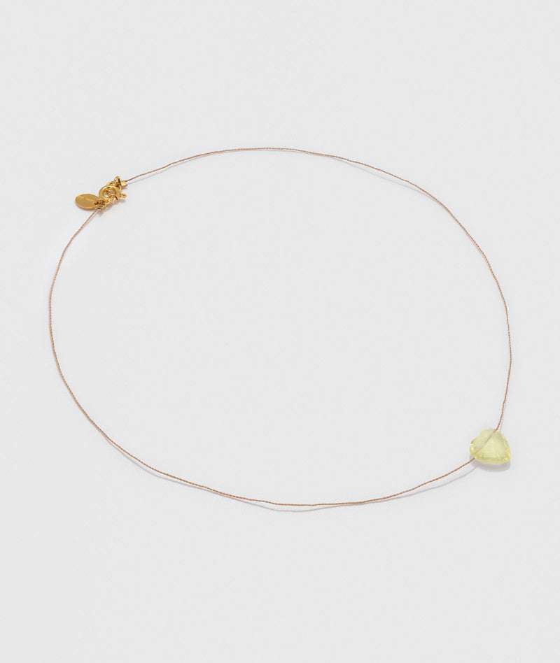 COLLAR Une a Une Goutte coeur citrine
