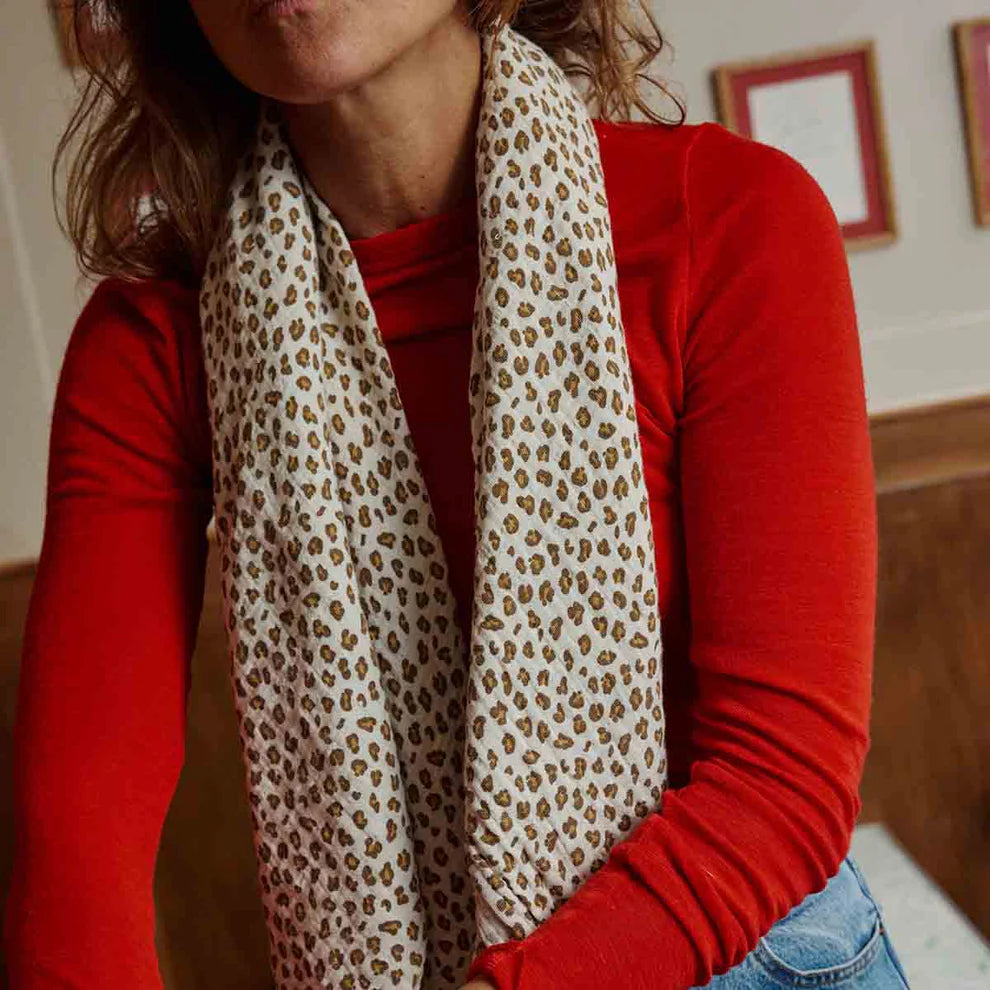 BANDANA Rose in April Leopard greige