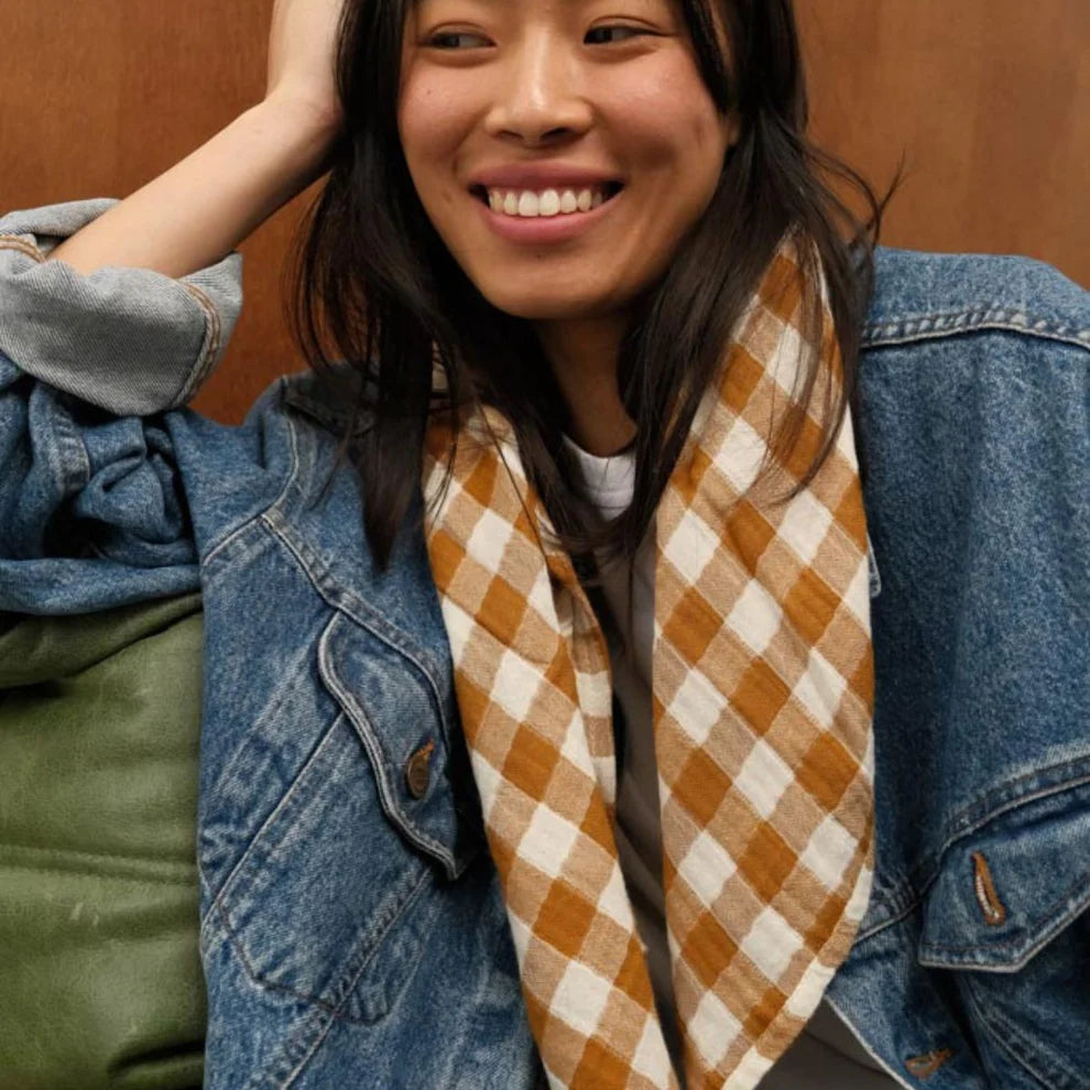 BANDANA Rose in April Vichy caramel