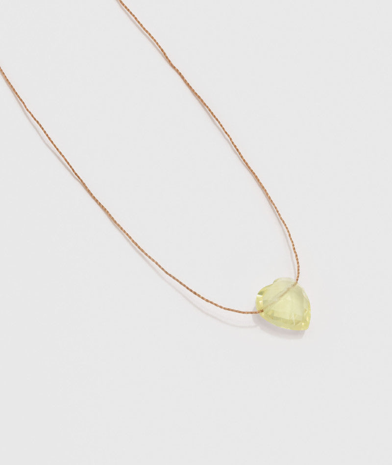 COLLAR Une a Une Goutte coeur citrine