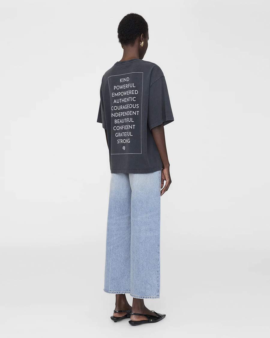 CAMISETA Anine Bing AW25 Rudy tee empower washed black