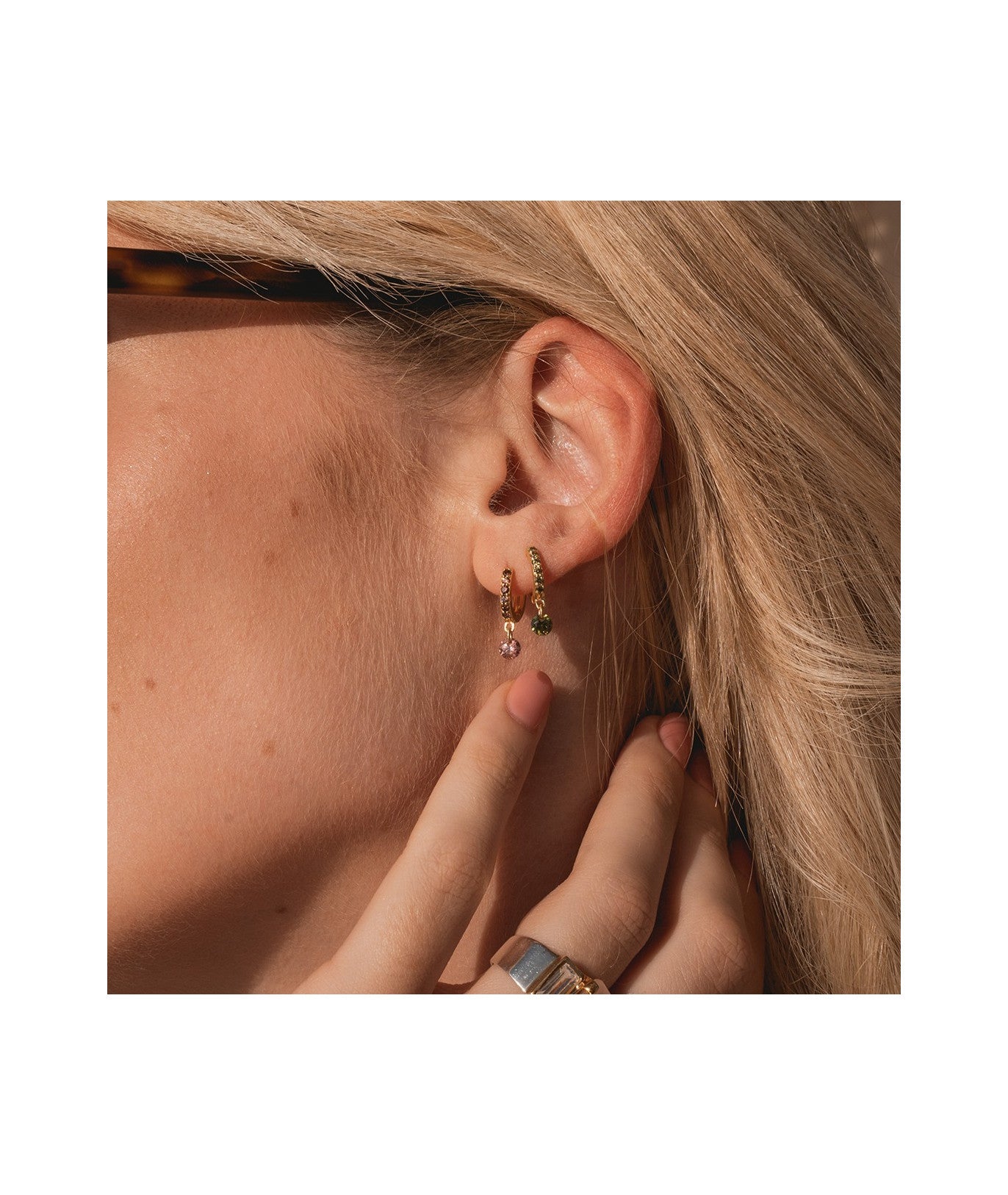 PENDIENTES Une a Une Goutte d’eau Rhodolite
