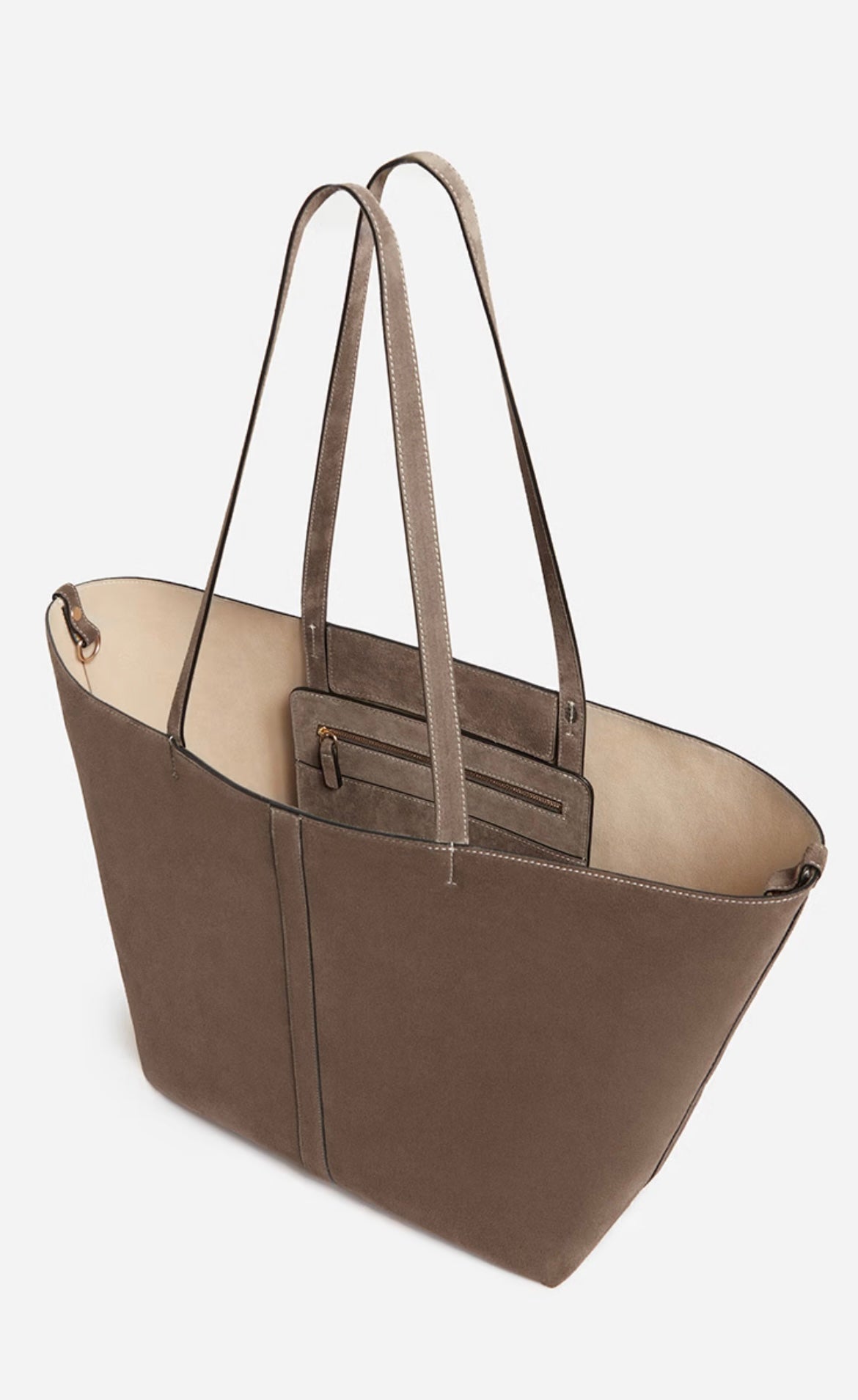 BOLSO Vanessa Bruno AW24 Large daily calf tote taupe