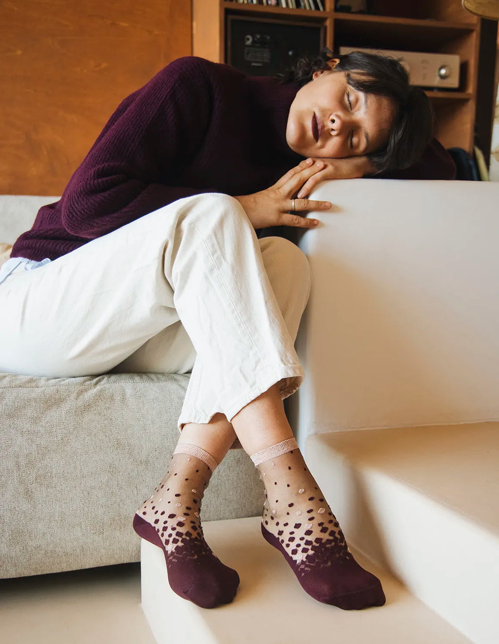 CALCETINES Atelier St Eustache  Nakameguro burdeos