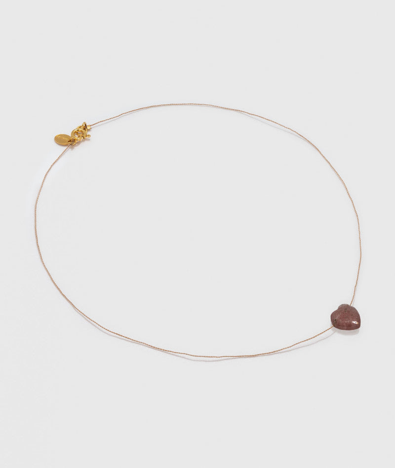 COLLAR Une a Une Goutte coeur rose