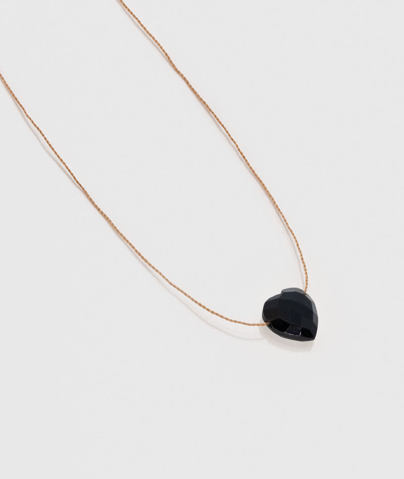 COLLAR Une a Une Goutte coeur onyx black