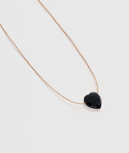 COLLAR Une a Une Goutte coeur onyx black