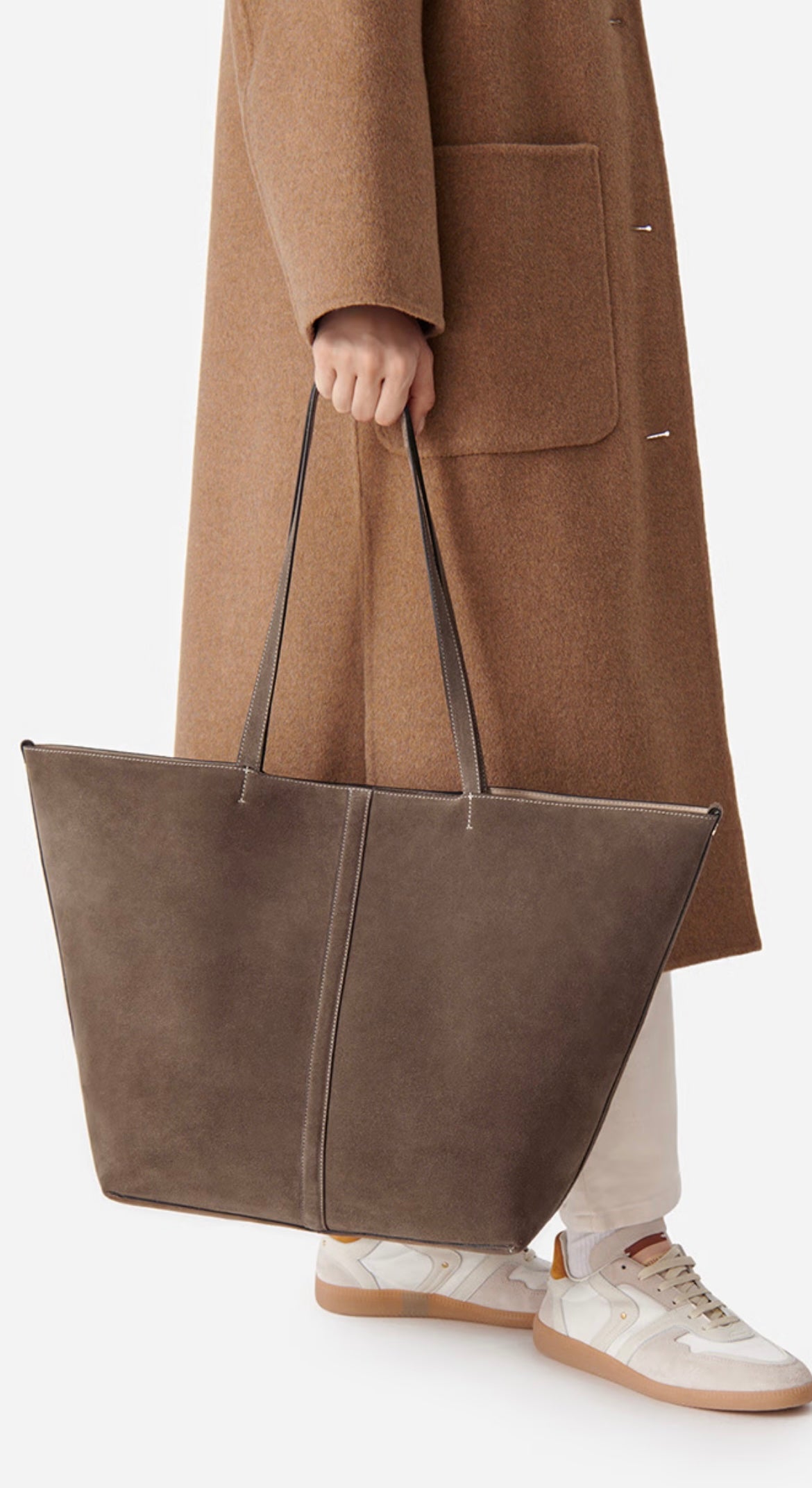 BOLSO Vanessa Bruno AW24 Large daily calf tote taupe