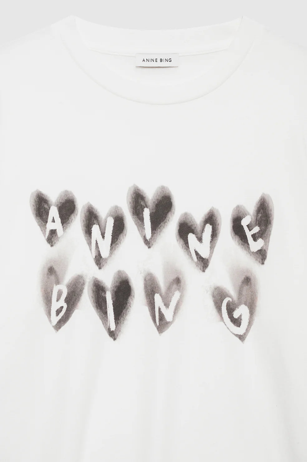 CAMISETA Anine Bing SS25 Cade tee hearts ivory