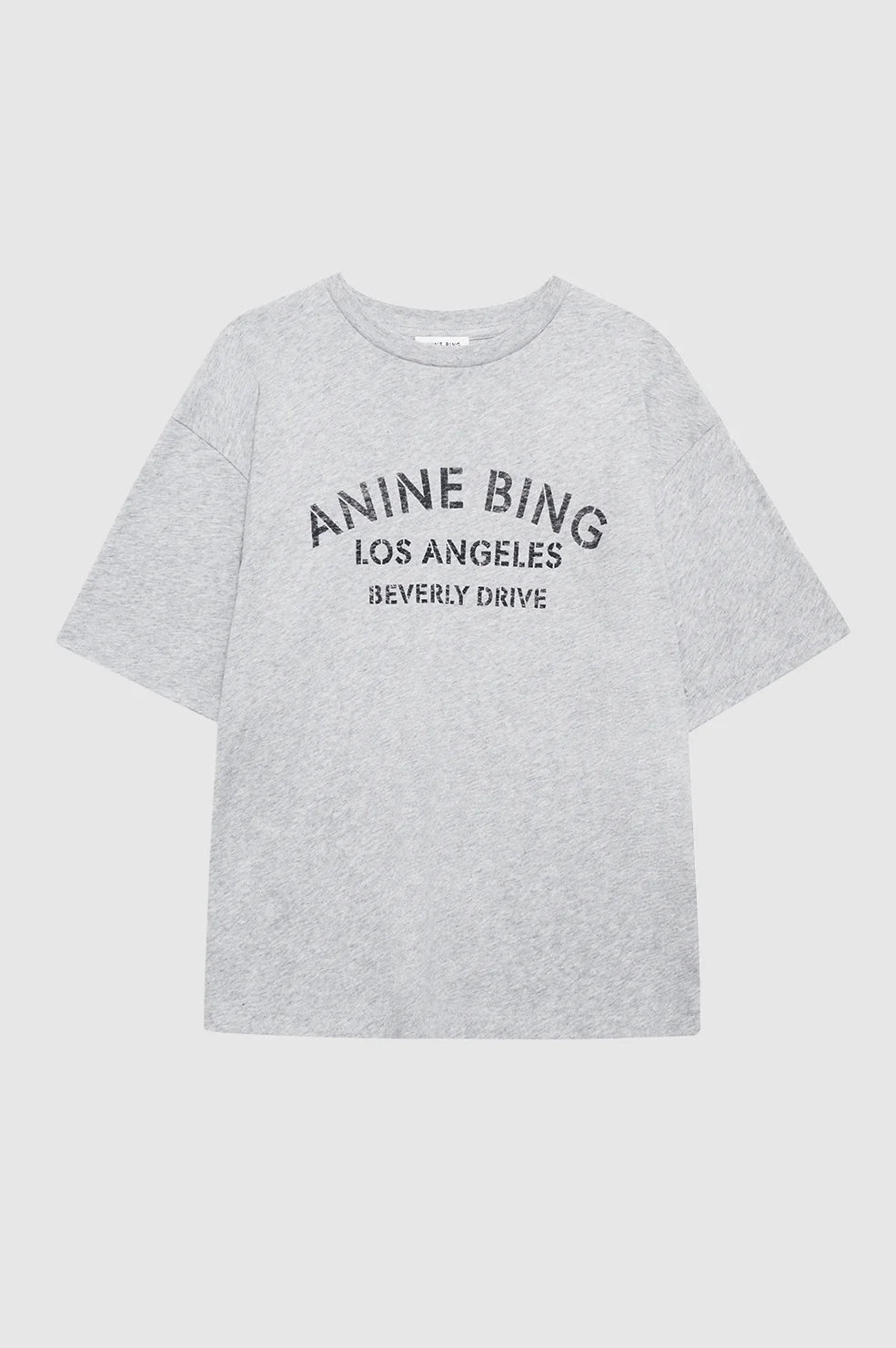 CAMISETA Anine Bing AW25 Cohen tee Los Angeles stencil medium grey