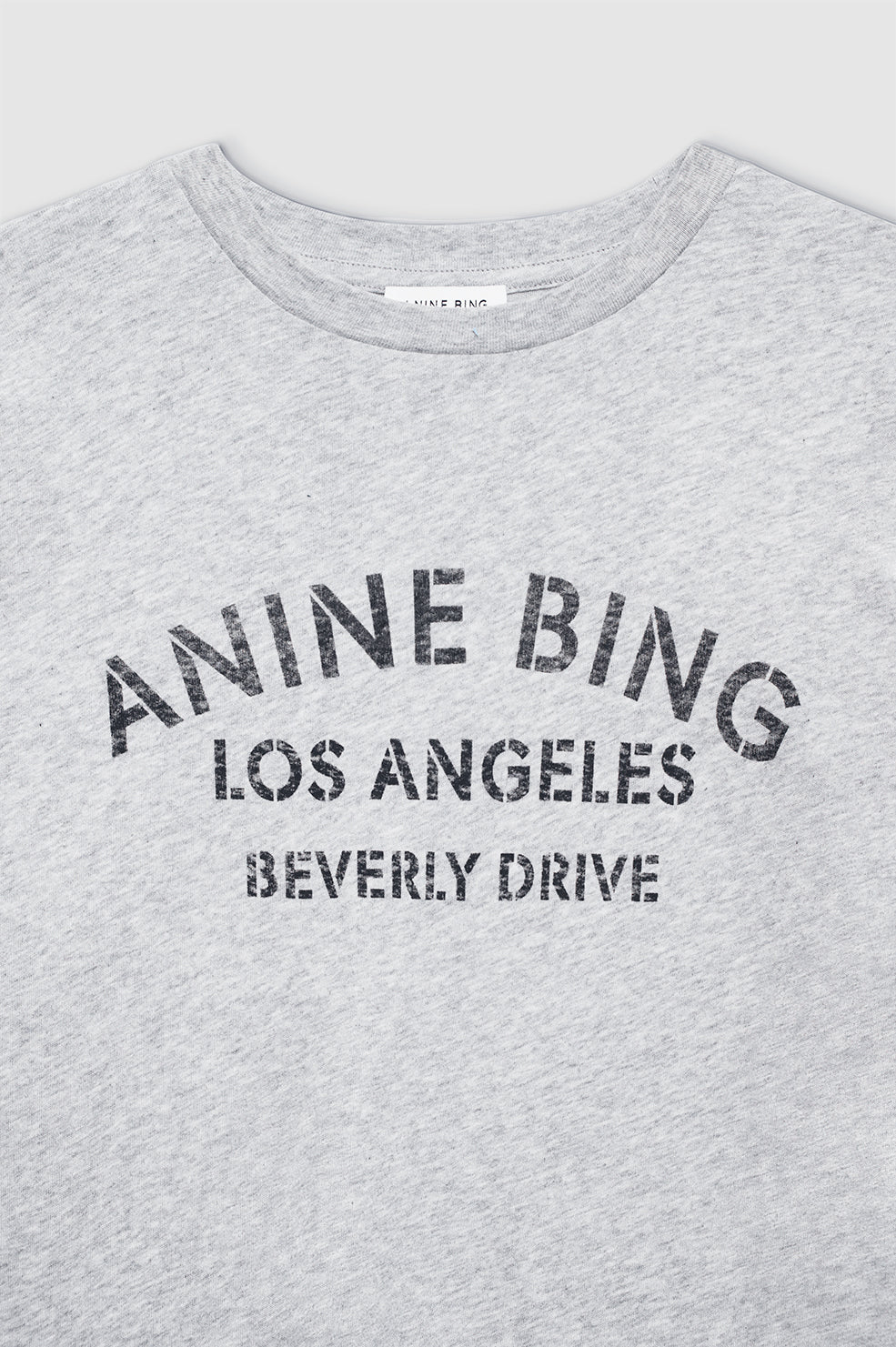 CAMISETA Anine Bing AW25 Cohen tee Los Angeles stencil medium grey