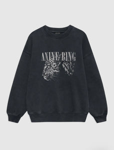SUDADERA ANINE Bing AW25 Spencer leopard wadhed blk