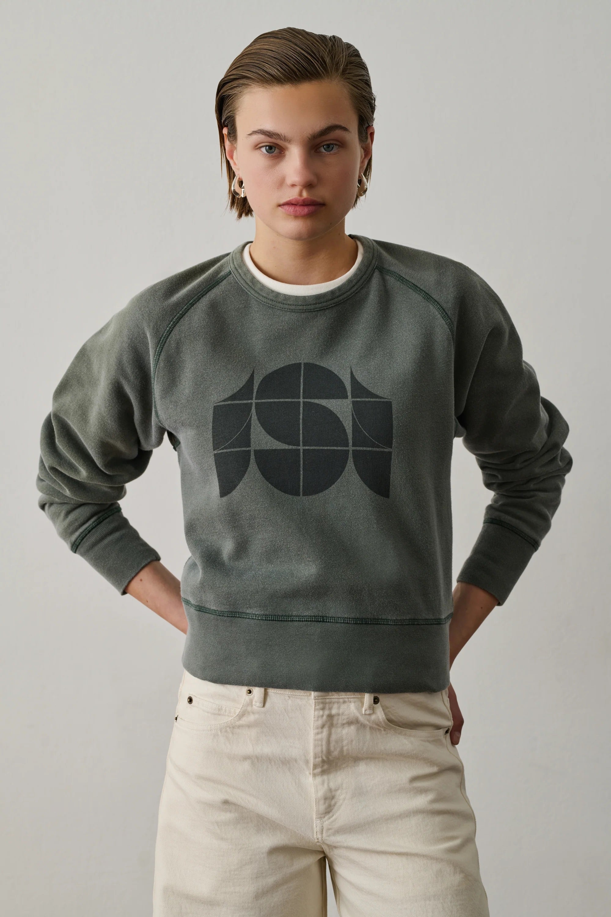 SUDADERA Soeur AW25 Apollo gris vert