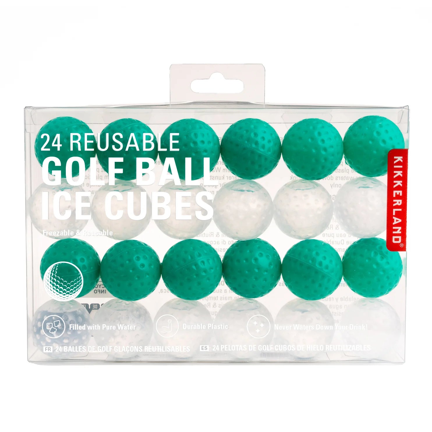 CUBITOS Kikkerland 24 cubitos de hielo reutilizables para pelotas de golf