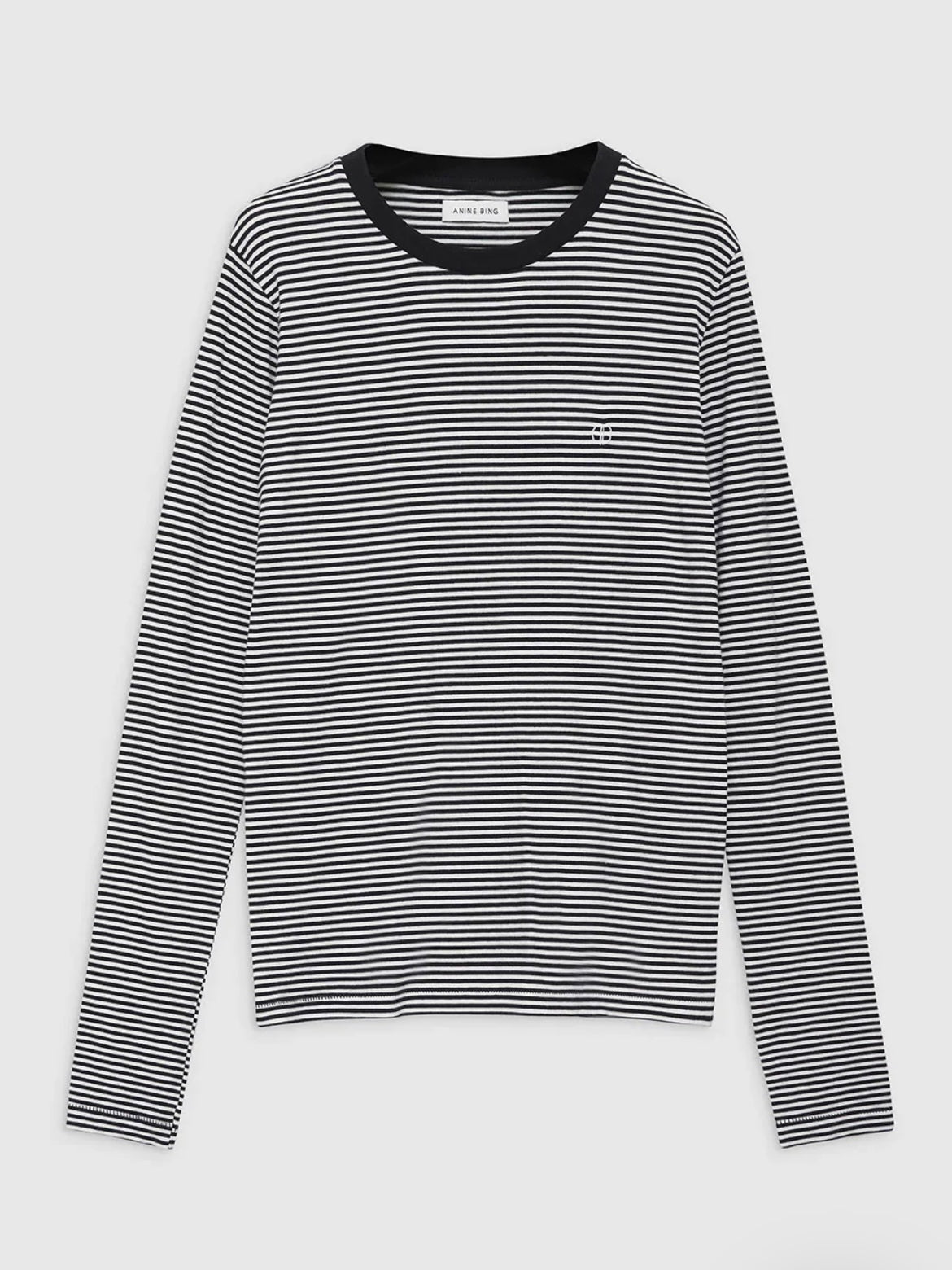 CAMISETA Anine Bing AW24 Rylan Tee black and white stripe