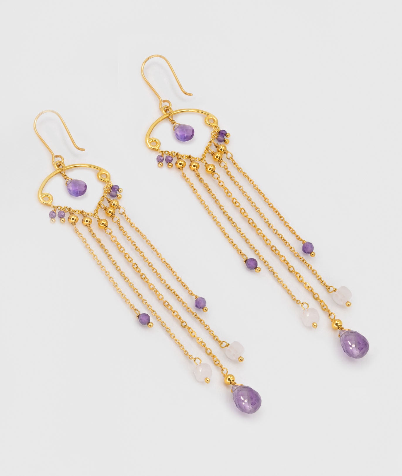 PENDIENTES Une a Une Gouttes multi mauve