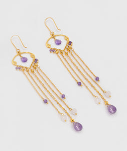 PENDIENTES Une a Une Gouttes multi mauve
