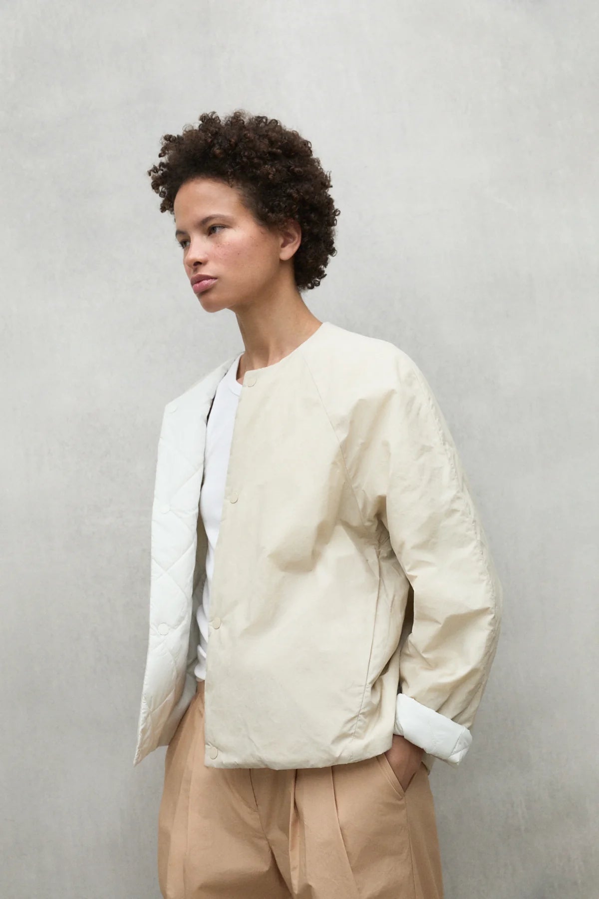 CHAQUETA Ecoalf SS25 Gave bleached sand