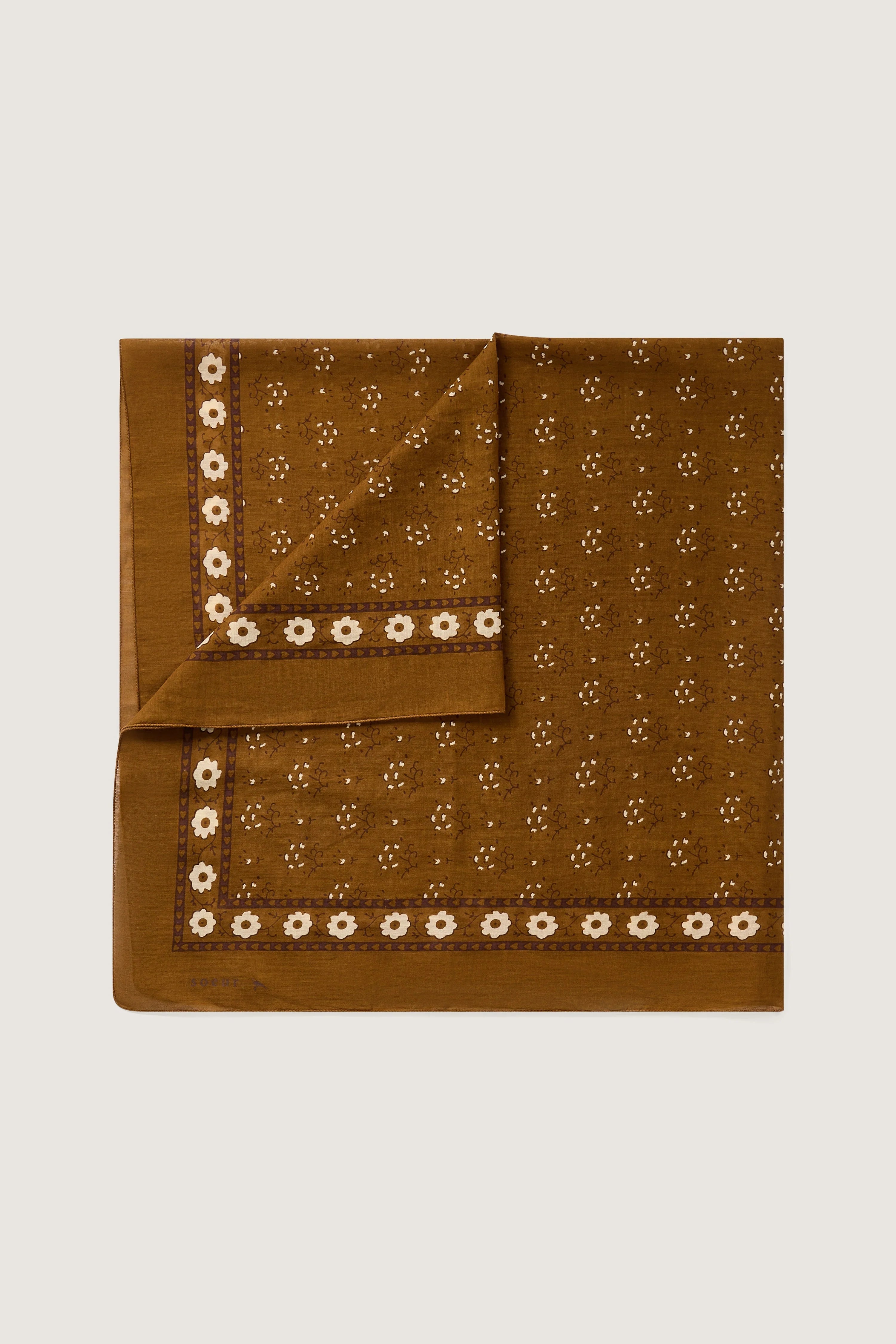 FOULARD, PAÑUELO Soeur AW23 classique marrón algodón