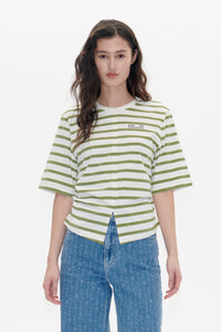 CAMISETA Baum und Pferdgarten AW24 Juma sphagnum whisper stripe