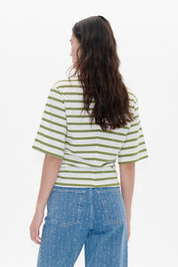 CAMISETA Baum und Pferdgarten AW24 Juma sphagnum whisper stripe