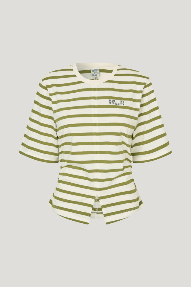 CAMISETA Baum und Pferdgarten AW24 Juma sphagnum whisper stripe