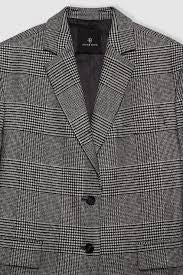 BLAZER, AMERICANA Anine Bing AW24 Quinn black and grey plaid