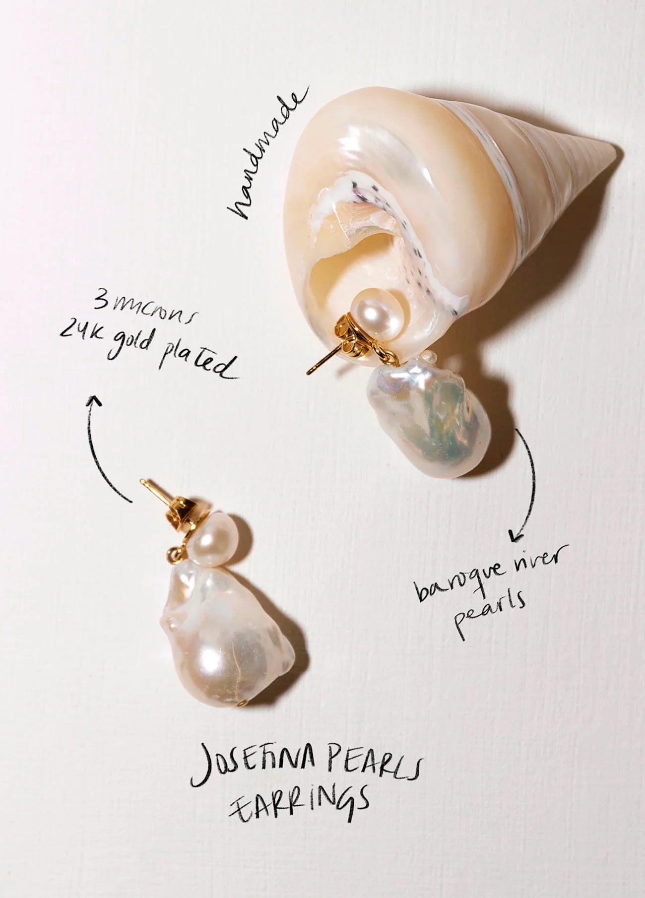 Alhaja Pendientes perlas Josefina