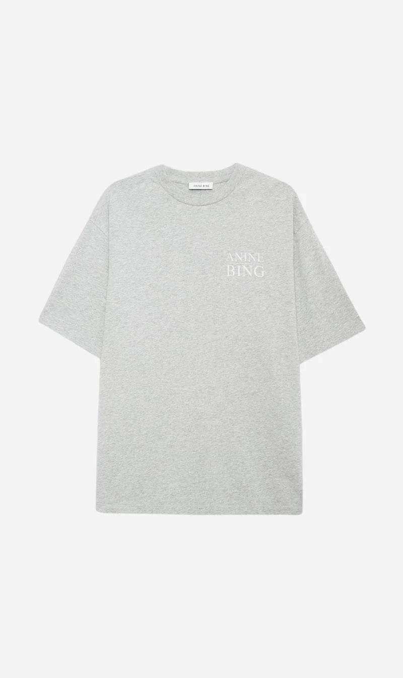 CAMISETA Anine Bing AW24 Myers tee serif NY washed heather grey