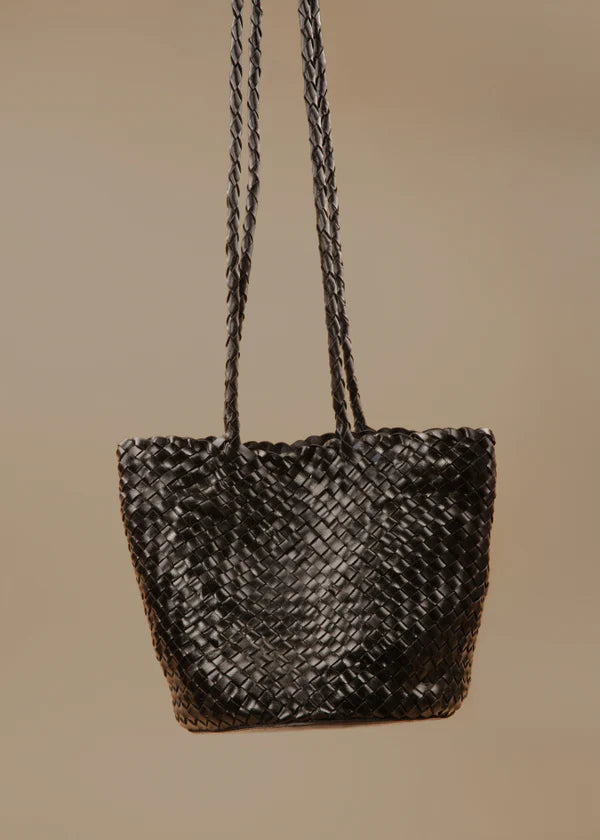 BOLSO Aliu Studio SS26 Leather Intrecciato Crossbody Black