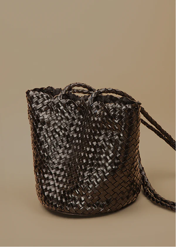 BOLSO Aliu Studio SS26 Leather Intrecciato Crossbody Black