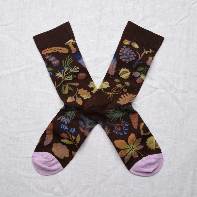 CALCETINES Bonne Maison dark brown sprinkled