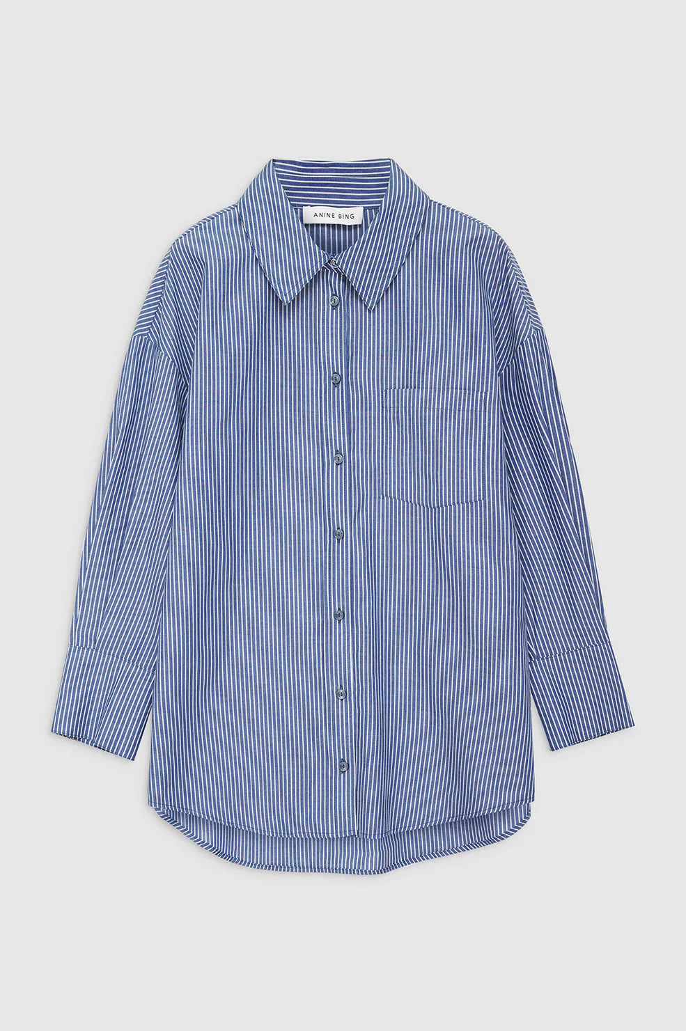CAMISA Anine Bing AW23 Mika stripes white and blue