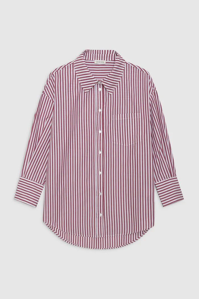 CAMISA Anine Bing AW23 Mika stripes white and red